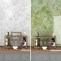 DOM EXPORT Vinyl Wallpaper Peel and Stick Waterproof Wallpaper for Home Kitchen Countertop Cabinet Furniture Oil Proof Kitchen Sticker (GREEN MARBLE  2M)-thumb3