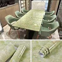 DOM EXPORT Vinyl Wallpaper Peel and Stick Waterproof Wallpaper for Home Kitchen Countertop Cabinet Furniture Oil Proof Kitchen Sticker (GREEN MARBLE  2M)-thumb1