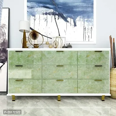 DOM EXPORT Vinyl Wallpaper Peel and Stick Waterproof Wallpaper for Home Kitchen Countertop Cabinet Furniture Oil Proof Kitchen Sticker (GREEN MARBLE 2M)-thumb0