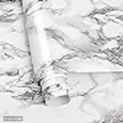 DOM EXPORT Vinyl Wallpaper Peel and Stick Waterproof Wallpaper for Home Kitchen Countertop Cabinet Furniture Oil Proof Kitchen Sticker (WHITE DARK LINE 2M)-thumb2