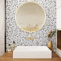 DOM EXPORT Vinyl Wallpaper Peel and Stick Waterproof Wallpaper for Home Kitchen Countertop Cabinet Furniture Oil Proof Kitchen Sticker (WHITE DOTTED  2M)-thumb3