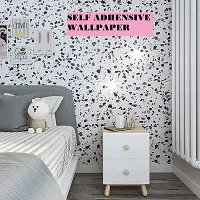 DOM EXPORT Vinyl Wallpaper Peel and Stick Waterproof Wallpaper for Home Kitchen Countertop Cabinet Furniture Oil Proof Kitchen Sticker (WHITE  DOTTED 2M)-thumb1
