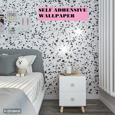 DOM EXPORT Vinyl Wallpaper Peel and Stick Waterproof Wallpaper for Home Kitchen Countertop Cabinet Furniture Oil Proof Kitchen Sticker (WHITE  DOTTED 2M)-thumb2
