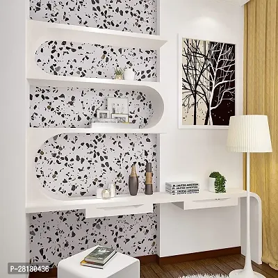 DOM EXPORT Vinyl Wallpaper Peel and Stick Waterproof Wallpaper for Home Kitchen Countertop Cabinet Furniture Oil Proof Kitchen Sticker (WHITE  DOTTED 2M)-thumb5