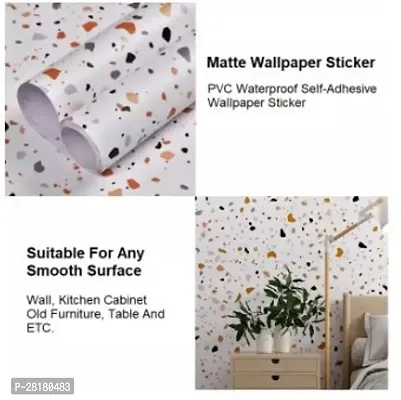 DOM EXPORT Vinyl Wallpaper Peel and Stick Waterproof Wallpaper for Home Kitchen Countertop Cabinet Furniture Oil Proof Kitchen Sticker (WHITE DOTTED 2M)-thumb3