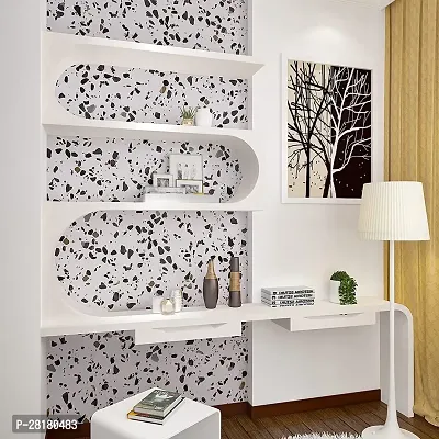 DOM EXPORT Vinyl Wallpaper Peel and Stick Waterproof Wallpaper for Home Kitchen Countertop Cabinet Furniture Oil Proof Kitchen Sticker (WHITE DOTTED 2M)-thumb5