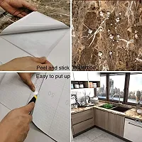 DOM EXPORT Vinyl Wallpaper Peel and Stick Waterproof Wallpaper for Home Kitchen Countertop Cabinet Furniture Oil Proof Kitchen Sticker (LIGHT BROWN 2M)-thumb4