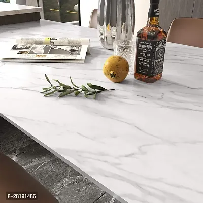 DOM EXPORT Vinyl Wallpaper Peel and Stick Waterproof Wallpaper for Home Kitchen Countertop Cabinet Furniture Oil Proof Kitchen Sticker (WHITE MARBLE 2M)-thumb0