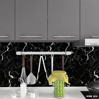 DOM EXPORT Vinyl Wallpaper Peel and Stick Waterproof Wallpaper for Home Kitchen Countertop Cabinet Furniture Oil Proof Kitchen Sticker ( BLACK GOLD LINE 2M)-thumb4