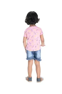 NEW GEN Baby Girls HALFSLEEV Pure Cotton TOP with HOT Pant (Pink; 2-3 Years)-thumb1