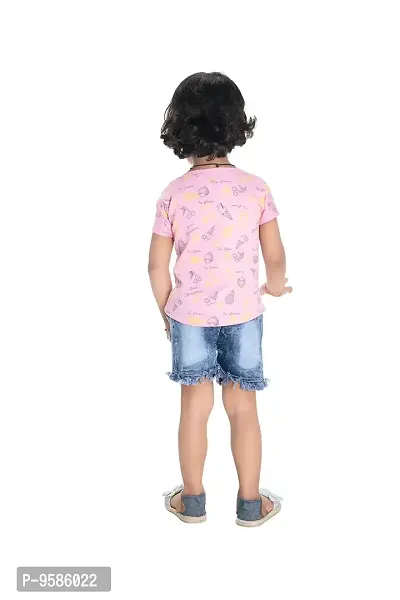 NEW GEN Baby Girls HALFSLEEV Pure Cotton TOP with HOT Pant (Pink; 2-3 Years)-thumb4