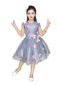 NEW GEN Baby Girls' Mini Dress (Silver_6-7 Years)-thumb1