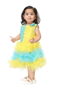 NEW GEN Girls Frock (2-3 Years, Yellow)-thumb1