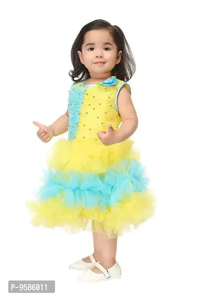 NEW GEN Girls Frock (2-3 Years, Yellow)-thumb2