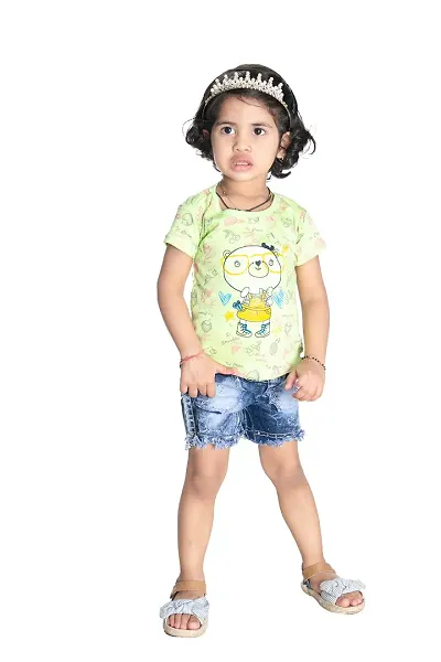 NEW GEN Baby Girls HALFSLEEV Pure TOP with HOT Pant (Pink; 2-3 Years)