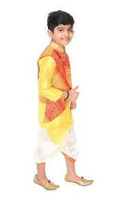 NEW GEN Boys Full Sleev Jacket Kurta & DHUTI Pant (Yellow_6-12M)-thumb1