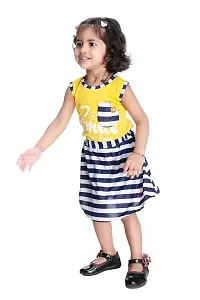 NEW GEN Baby Girls Sleevless Pure Cotton TOP with Skirt (Yellow;1-2 Years)-thumb2