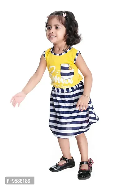 NEW GEN Baby Girls Sleevless Pure Cotton TOP with Skirt (Yellow;1-2 Years)-thumb3