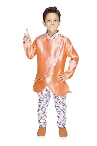 NEW GEN BOYS FULL SLEEVE KURTA & FLOWER PRINT FABRIC PAIJAMA PANT 3-4 YEARS,ORANGE-thumb2