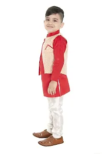 NEW GEN Boys Kurta Pajama Set (Red_2-3 Years)-thumb1