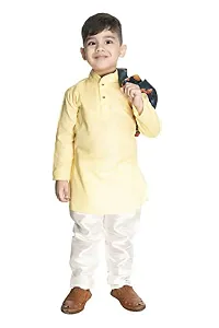 NEW GEN Boys Jacket Kurta & Paijama Pant for 3-4 Years Boys Yellow-thumb1