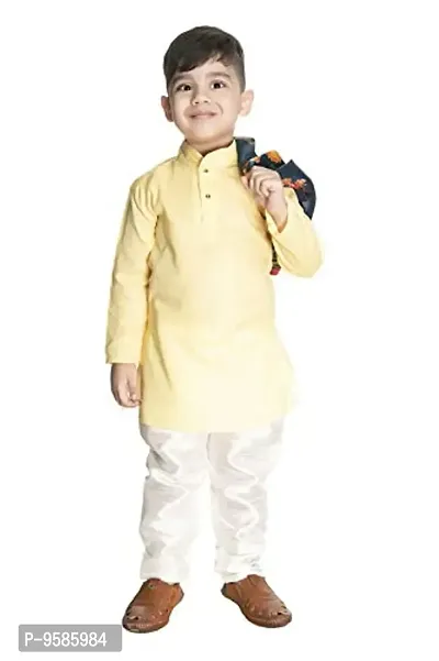 NEW GEN Boys Jacket Kurta & Paijama Pant for 3-4 Years Boys Yellow-thumb2