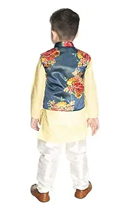 NEW GEN Boys Jacket Kurta & Paijama Pant for 3-4 Years Boys Yellow-thumb2