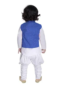 Elegant Cotton Blend Kurta with Pajama And Jacket Set For Boys-thumb1