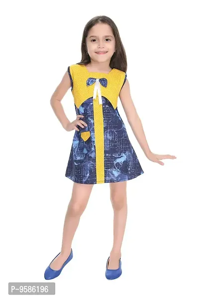 NEW GEN Sleevless Pure Cotton Tops Type Frock for Girls (Demin ; 4-5 Years)-thumb0