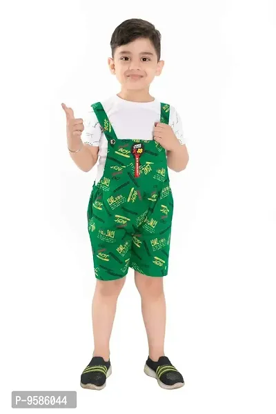 NEW GEN Baby Boys DUNGREE Set with Tshirt for 6-12 Month (Green)