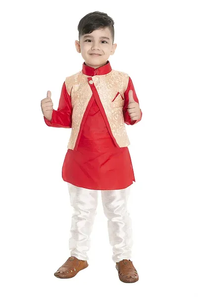 NEW GEN Boys Kurta Pajama Set (Red_2-3 Years)