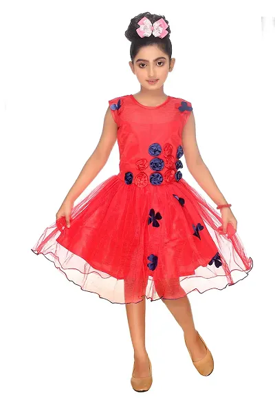 NEW GEN Girls Frock (Rose Pattern)