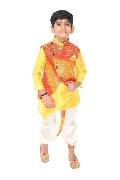 NEW GEN Boys Full Sleev Jacket Kurta &amp; DHUTI Pant