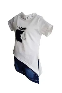 NEW GEN Baby Girls Halfsleeve Pure Cotton TOP with Hotpant for 1-2 Years-thumb1