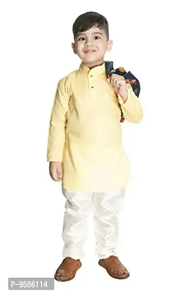 NEW GEN Boys Jacket Kurta & Paijama Pant for 2-3 Years Boys Yellow-thumb2