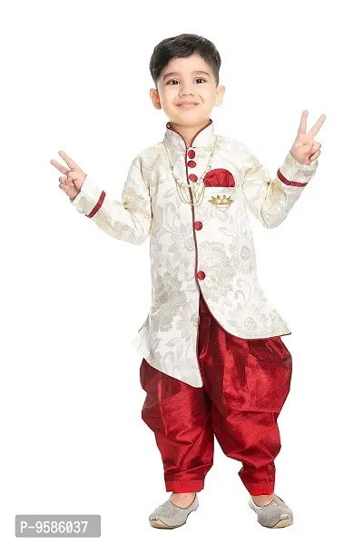 NEW GEN Boys Kurta Pajama Set (Red_6-7 Years)