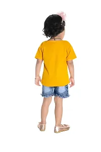 NEW GEN Half Sleeve Pure Cotton top with hot Pant, (Yellow; 2-3 Years)-thumb3