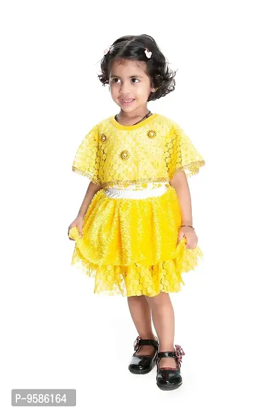 NEW GEN Baby Girls Cotton top with Skirt (Yellow; 2-3 Years)