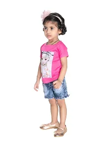 NEW GEN Baby Girls Half Sleeve Pure Cotton TOP with HOT Pant (Pink: 2-3 Years)-thumb2