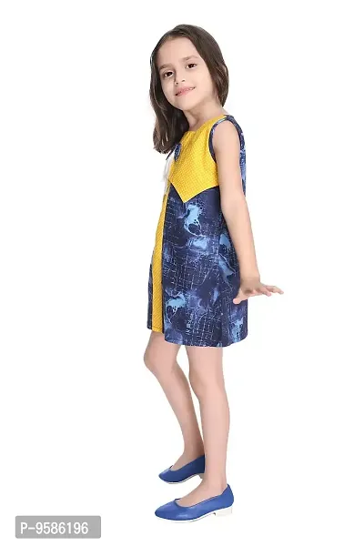 NEW GEN Sleevless Pure Cotton Tops Type Frock for Girls (Demin ; 4-5 Years)-thumb2