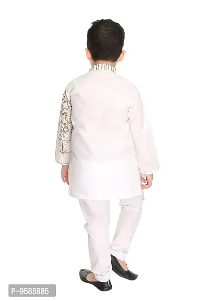 NEW GEN BOYS FULL SLEEVE KURTA WITH PAIJAMA PANT (3-4 YEARS, White 2)-thumb3