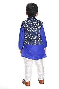 NEW GEN Boys Jacket Kurta & Paijama Pant for 6-12 Month Boys Blue-thumb1