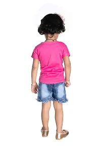 NEW GEN Baby Girls Half Sleeve Pure Cotton TOP with HOT Pant (Pink: 2-3 Years)-thumb3