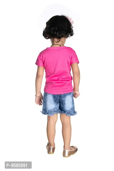 NEW GEN Baby Girls Half Sleeve Pure Cotton TOP with HOT Pant (Pink: 2-3 Years)-thumb4