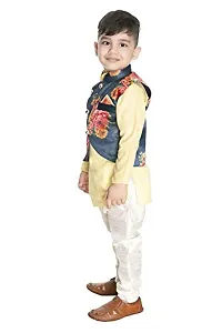 NEW GEN Boys Jacket Kurta & Paijama Pant for 3-4 Years Boys Yellow-thumb3