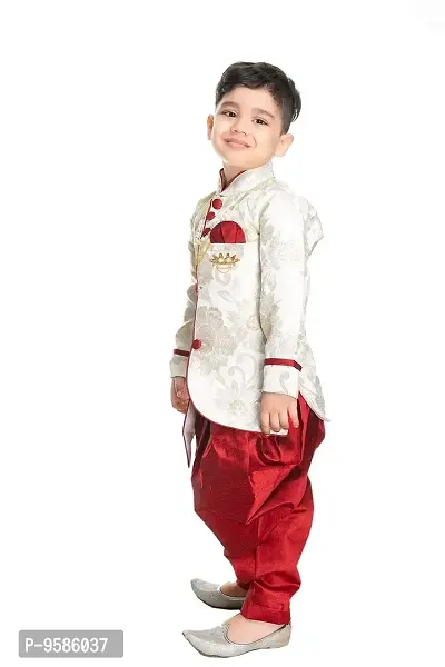 NEW GEN Boys Kurta Pajama Set (Red_6-7 Years)-thumb2