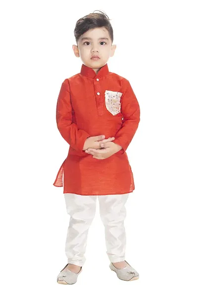 BORNWEAR Boy's Blend Kurta Set [Red]