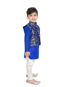 NEW GEN Boys Jacket Kurta & Paijama Pant for 4-5 Years Boys Blue-thumb2