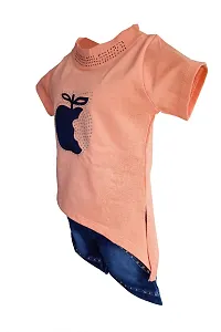 NEW GEN Baby Girls Halfsleeve Pure Cotton TOP with Hotpant for 1-2 Years-thumb1