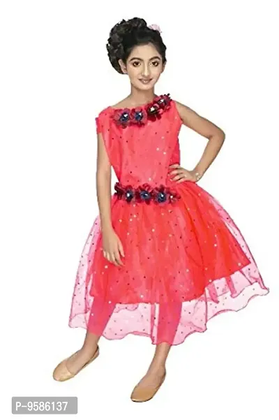 NEW GEN Girls Rose Frock (RED, 3-4 Years)